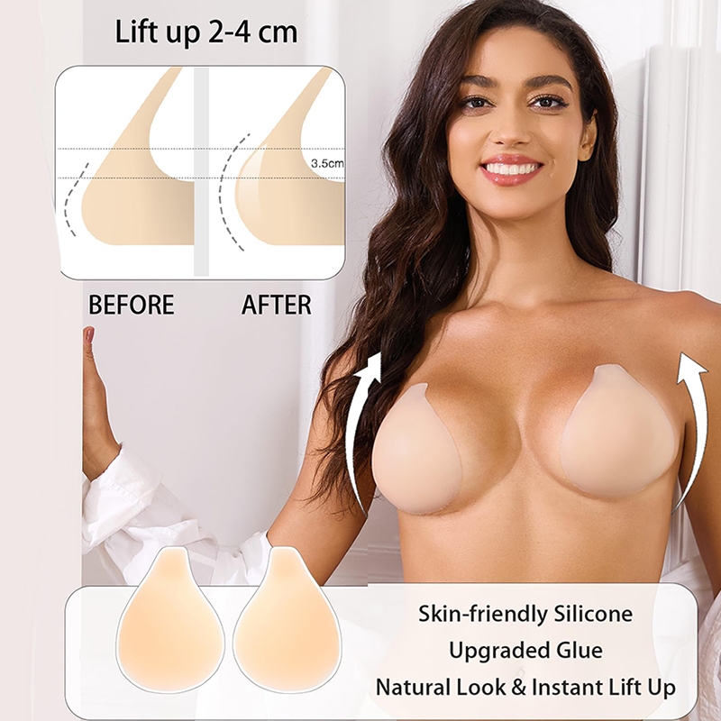 Strapless Bra Adhesive - 1/2 Pairs النساء لزجة الصدرية رفع
