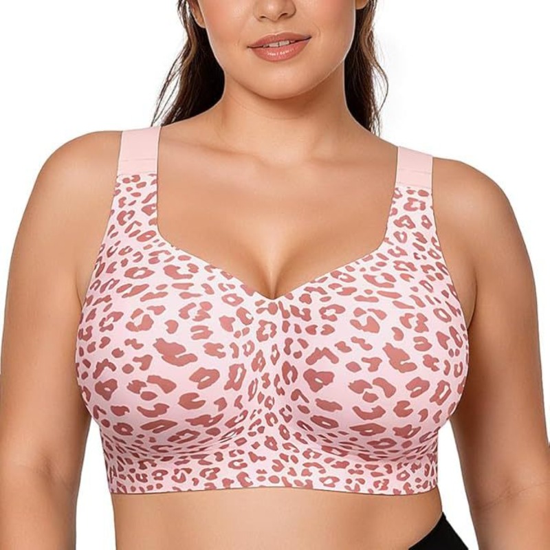 Plunge Bra Push Up - حمالات صدر جيلي بنقشة الفهد بدون