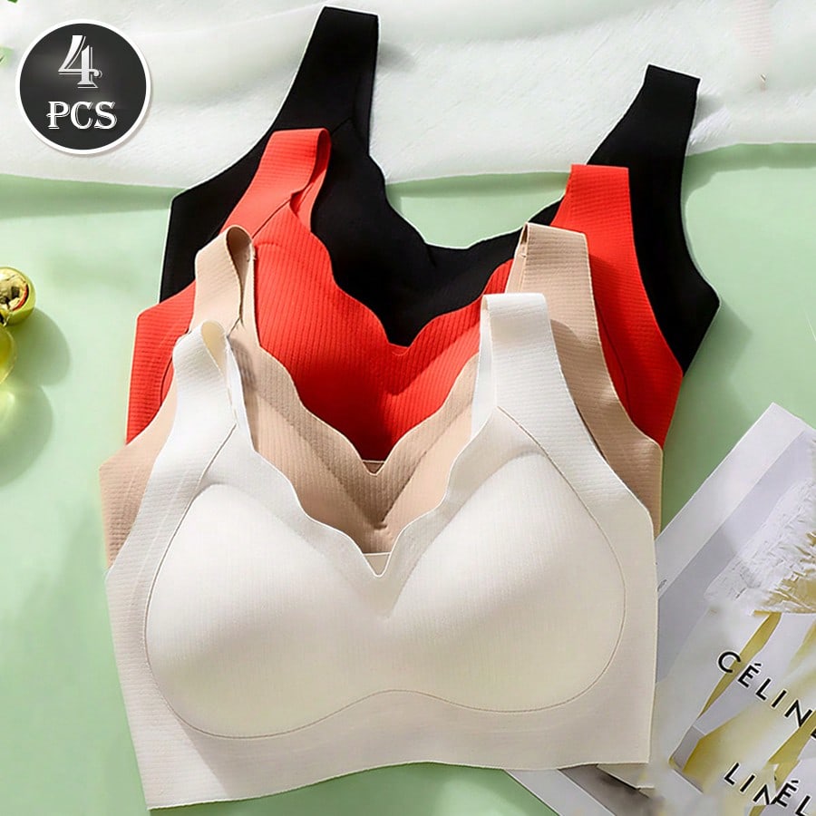T Shirt Bra Seamless - 4 قطع حمالات صدر نسائية بدون
