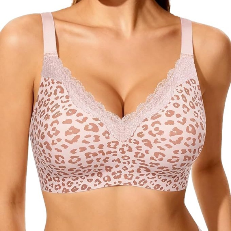 Wirefree Bra Comfort - حمالة صدر وردية بنقشة الفهد من