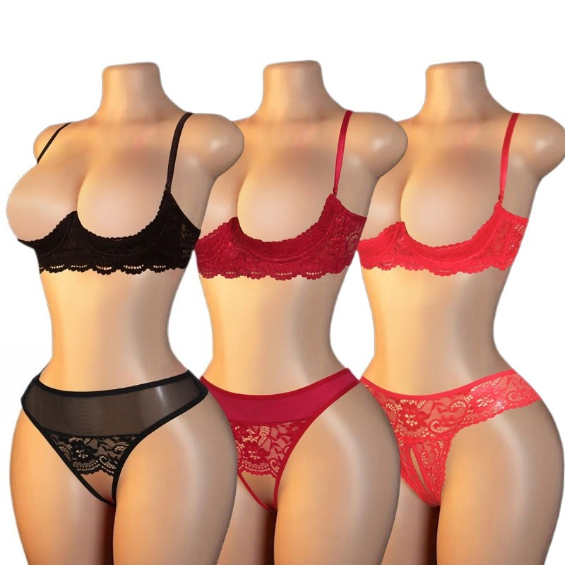 Lace Bralette Set - طقم لانجري نسائي مثير من الدانتيل
