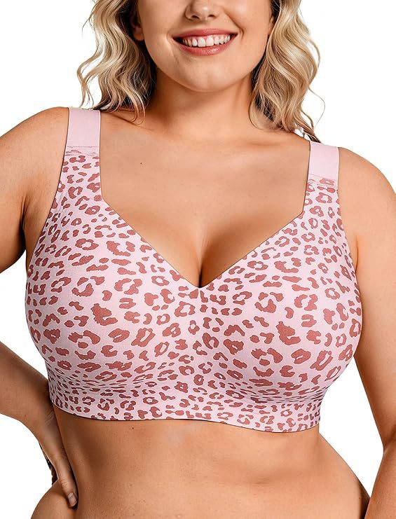 T Shirt Bra Seamless - حمالة صدر نسائية لاسلكية بمقاسات كبيرة،
