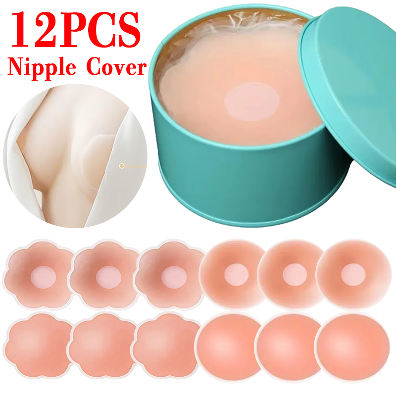 Strapless Bra Adhesive - 6/12 قطعة غطاء حلمة الثدي اللاصق