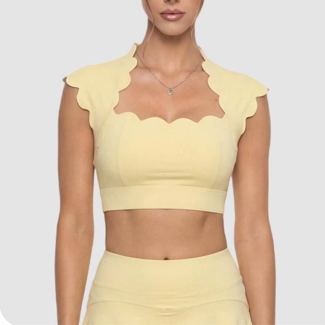 Sports Bra Racerback - صدرية رياضية نسائية بتصميم مموج، حمالة