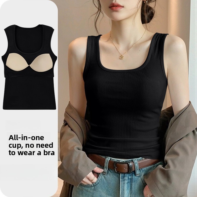 T Shirt Bra Seamless - قميص رياضي نسائي جديد بدون أكمام