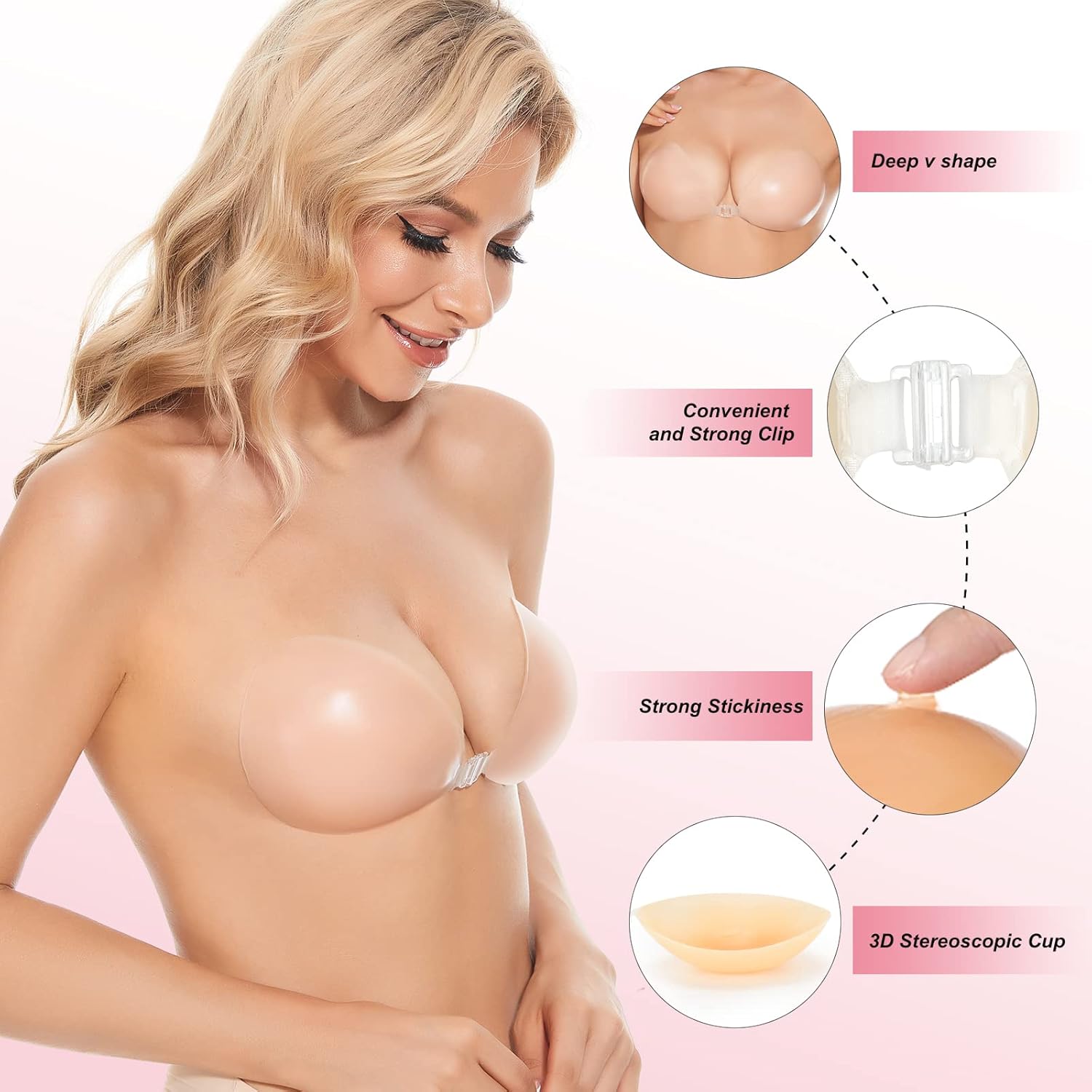 حمالة صدر لاصقة رافعة للصدر، ح - مراجعة Strapless Bra Adhesive وسعره