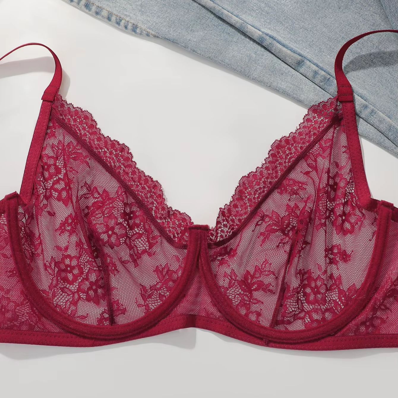 حمالة صدر نسائية مقاس كبير بال - مراجعة Sheer Bra Lace وسعره