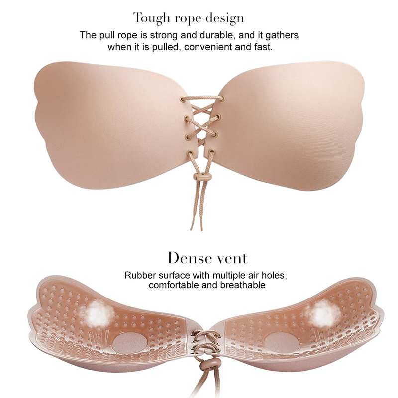 1/2 Pairs النساء الصيف عارية ا - مراجعة Plunge Bra Push Up وسعره